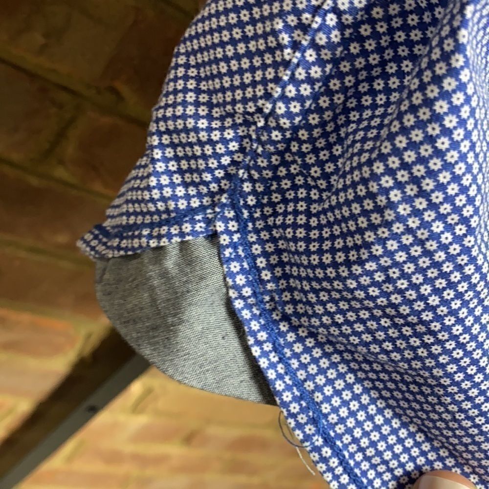 PD&C Blue Printed Slim Fit S/S  Button Down - Picture 8 of 8
